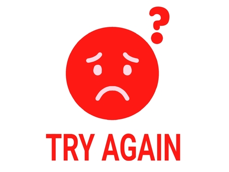 アイコン〜TRY AGAIN・赤〜 アイコン,マーク,ロゴ,失敗,再開,再チャレンジ,tryagain,困る,イラスト,透過のイラスト素材