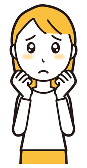  ロングヘア女性(黄)-472-バスト