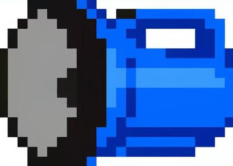 ドット絵の青の懐中電灯です。 ドット絵,懐中電灯,シンプル,夜道,停電,探索,非常用,電池,光,暗闇のイラスト素材