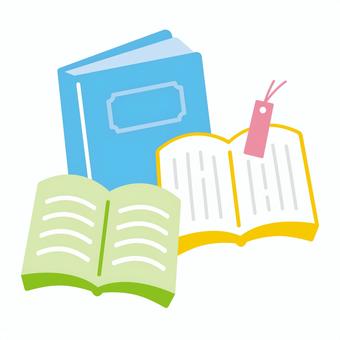 本のセットカラフル 本,読書,しおり,辞書,辞典,図鑑,ブックマーカー,図書館,勉強,アイコンのイラスト素材