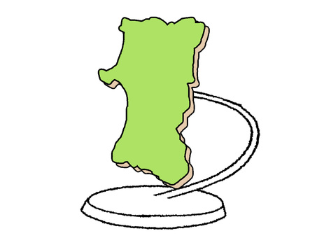 あきた 秋田,地図,オブジェ,pop調,手描き,挿絵,ワンポイント,素材,商用可,無料のイラスト素材