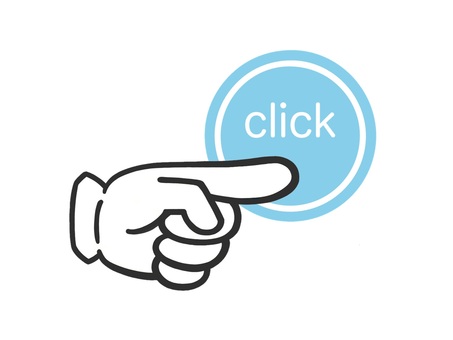 スマホ等でボタンをクリックするアイコン 手,スイッチ,クリック,手描き,click,クリックマーク,マーク,印,押す,プッシュのイラスト素材