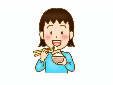 ご飯を食べている人