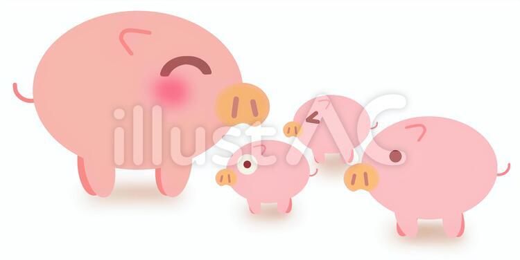 ぶた５ 豚,動物,家畜のイラスト素材