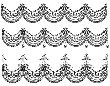 レース模様1 レース,手編み,服,模様,刺繍,アンティーク,バロック,ロココ,装飾,手芸のイラスト素材
