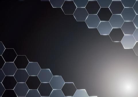 かっこいい六角形のデジタルイメージ素材 デジタル,ビジネス,サイバー,六角形,スタイリッシュ,光,背景のイラスト素材