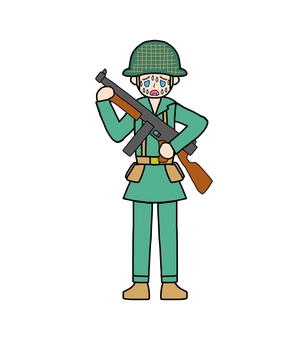 ネガティブな米軍兵士 米兵,米軍,アメリカ兵,アメリカ軍,連合軍,兵士,太平洋戦争,第二次世界大戦,軍隊,戦争のイラスト素材