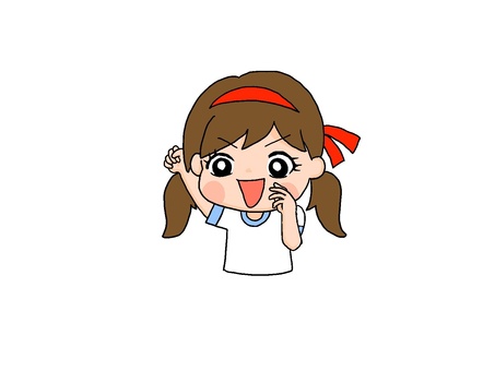 Cheer (gym uniform red team 3), hand drawn, girl, brown hair, JPG and PNG