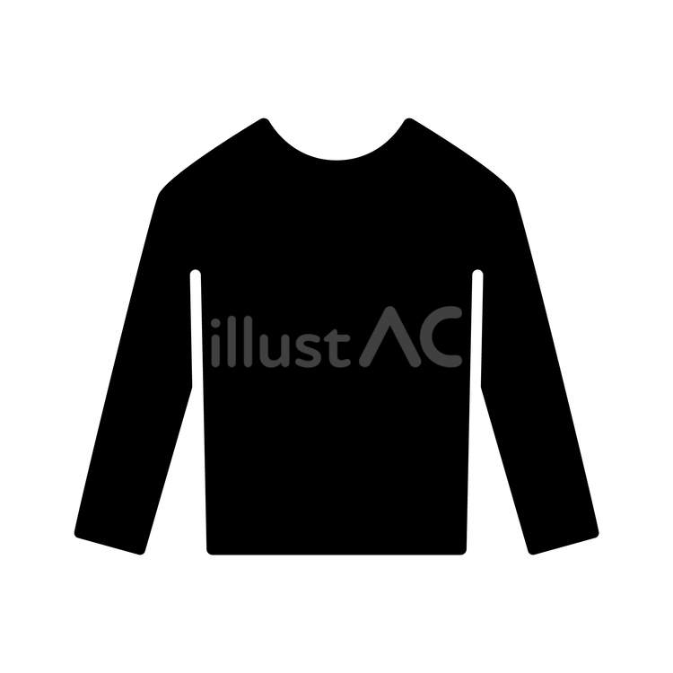長袖Tシャツのシルエットアイコン 洋服,シルエット,アイコンのイラスト素材