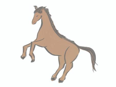 前肢を上げる馬 馬,午,干支,動物,競馬,動物園,牧場,競走馬,馬術のイラスト素材