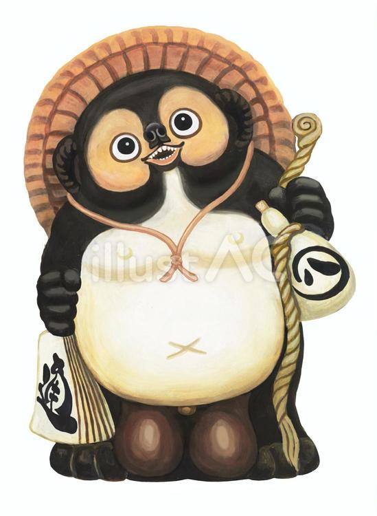 福だぬき たぬき,福だぬき,タヌキのイラスト素材