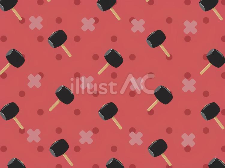 ハンマー（赤）背景 ハンマー,工具,鈍器のイラスト素材