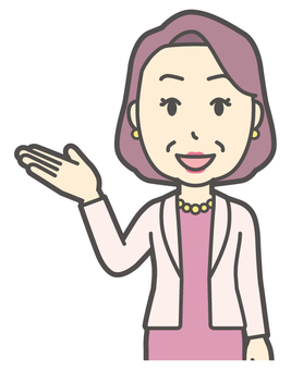  お金持ちマダム-027-バスト 笑顔,説明,おばさん,中年,女性,富裕層,マダム,裕福,お金持ち,ミセスのイラスト素材