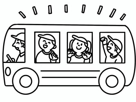 遠足中のバス バス,子ども,送迎,かわいい,シンプル,乗り物のイラスト素材