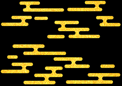 金色の和風雲模様