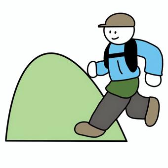 トレイルランする人 トレイルランニング,トレイルラン,走る,ラン,ランニング,のぼり,レース,山,登山,山道のイラスト素材