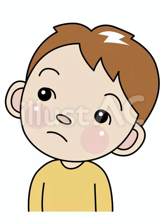 首を傾げる子供 首,傾げる,上のイラスト素材