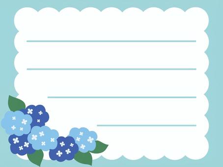 Hydrangea blue horizontal notepaper, , JPG and PNG