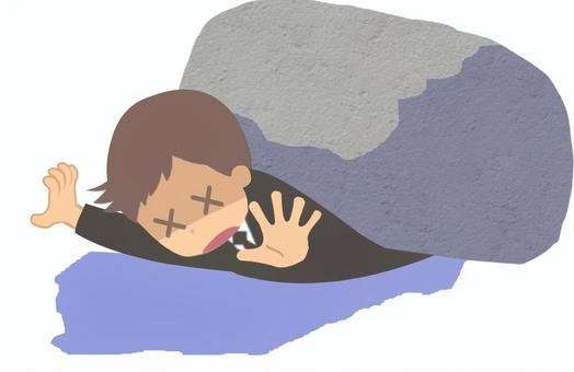 重圧に負けたスーツ男性けむりなし 重圧,負担,ストレス,プレッシャー,負荷,圧迫,重荷,責任,息が詰まる,窮屈のイラスト素材