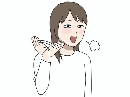 小ばかにしながら否定する女性 女性,白,長袖,いやいや,拒否のイラスト素材
