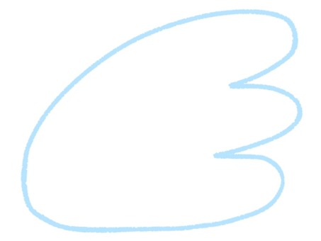 天使の羽(ブルー) 羽,天使,ブルー,青,手描き,シンプル,ほのぼの,鳥のイラスト素材