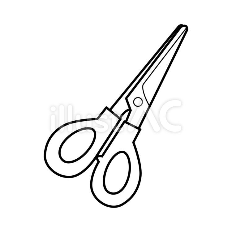 手書きのはさみイラスト（線画） はさみ,切る,文房具のイラスト素材