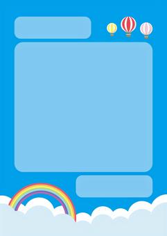 Cute balloon and rainbow card design light blue, balloon, balloon, rainbow, JPG, PNG and EPS