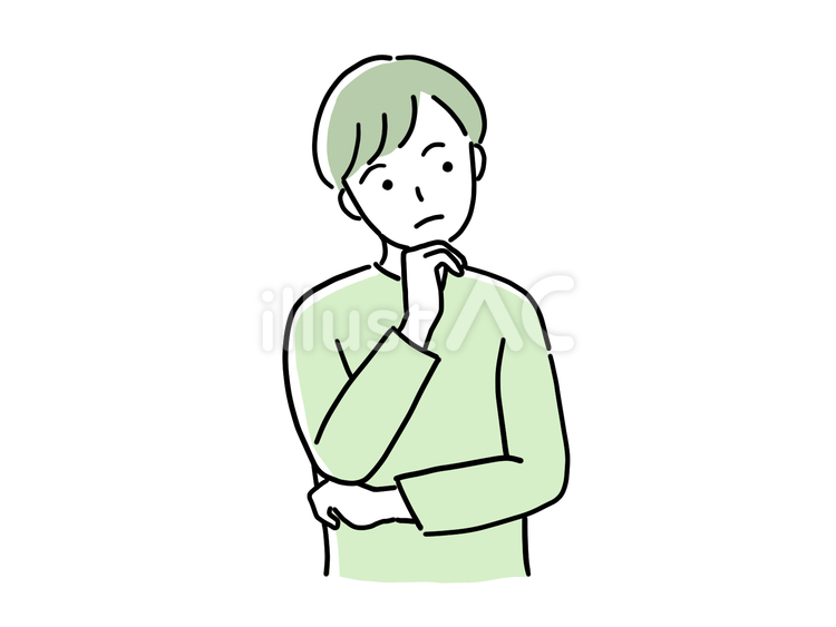 考える男の子 考える,悩む,思うのイラスト素材