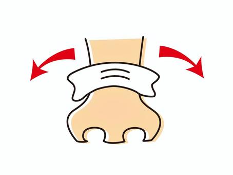 鼻腔拡張テープ 鼻腔拡張テープ,鼻詰まり,鼻炎,鼻,いびき,アレルギー性鼻炎,呼吸,イラスト,素材,挿絵のイラスト素材