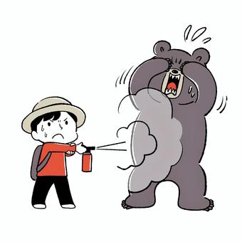熊スプレーを使う人物 熊スプレーを使う人物 熊スプレー,クマ,遭遇,対策,防御,守る,ヒグマ,襲う,恐怖,問題のイラスト素材