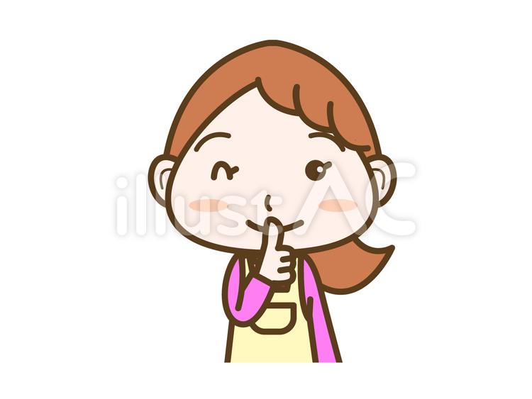 女性表情　秘密 女性,妻,母親のイラスト素材