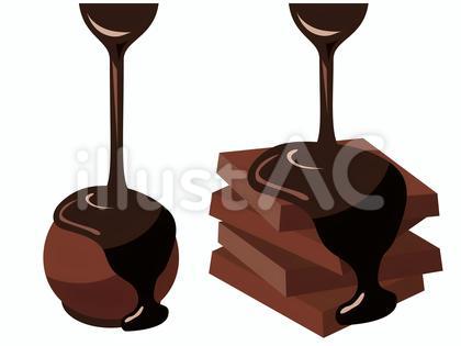 溶かしたチョコレートのイラスト