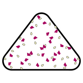 ゆかりおにぎり おにぎり,おむすび,お米,にぎりめし,お弁当,三角,アイコン,ごま,白ごま,混ぜこみのイラスト素材
