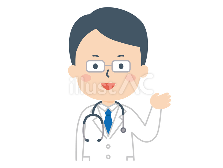 案内　医者 案内,説明,紹介のイラスト素材