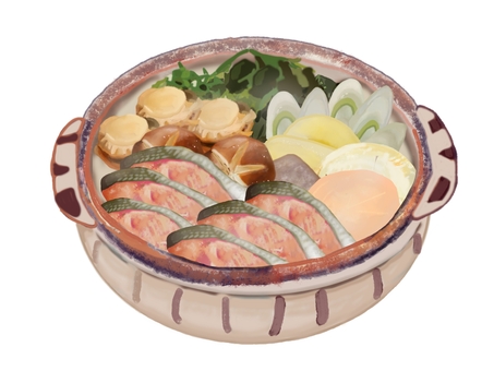 石狩鍋 石狩鍋,鮭,北海道,鍋,土鍋,冬,秋,鍋物,夕飯,郷土料理のイラスト素材