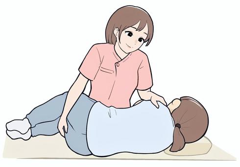 助産師・整体師・施術 人物,手描き,マッサージ,整体,助産,介護,助産師,整体師,施術,白衣のイラスト素材