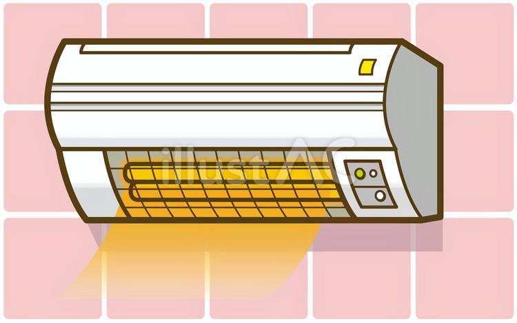 浴室暖房機_温風とタイルあり 浴室暖房機,アイコン,あしらいのイラスト素材