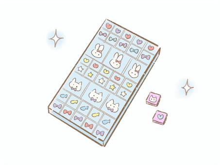 水色のタイルシールのイラスト/平成ブーム 水色のタイルシールのイラスト/平成ブーム タイルシール,懐かしい,文房具,シール,ファンシー,かわいい,手書き風,水色,うさぎ,猫のイラスト素材