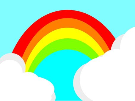 Clouds and rainbow background, , JPG, PNG and AI