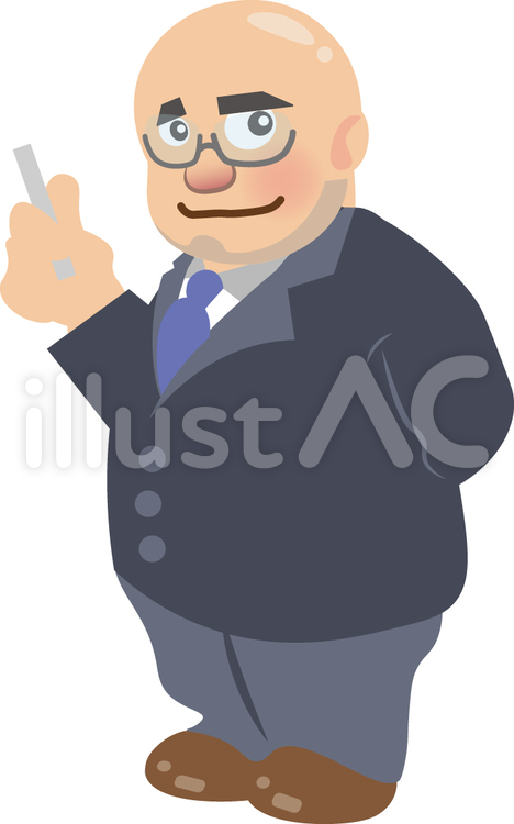 チョークを持ったスーツ男性 会社員,スーツ,男性のイラスト素材