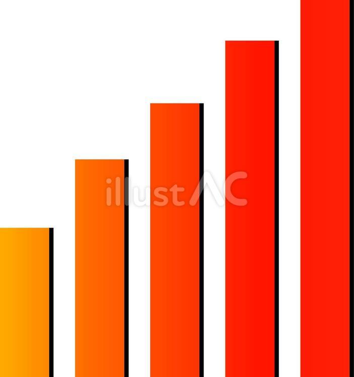 急上昇棒グラフグラデーション3影付き 棒グラフ,グラフ,グラデーションのイラスト素材