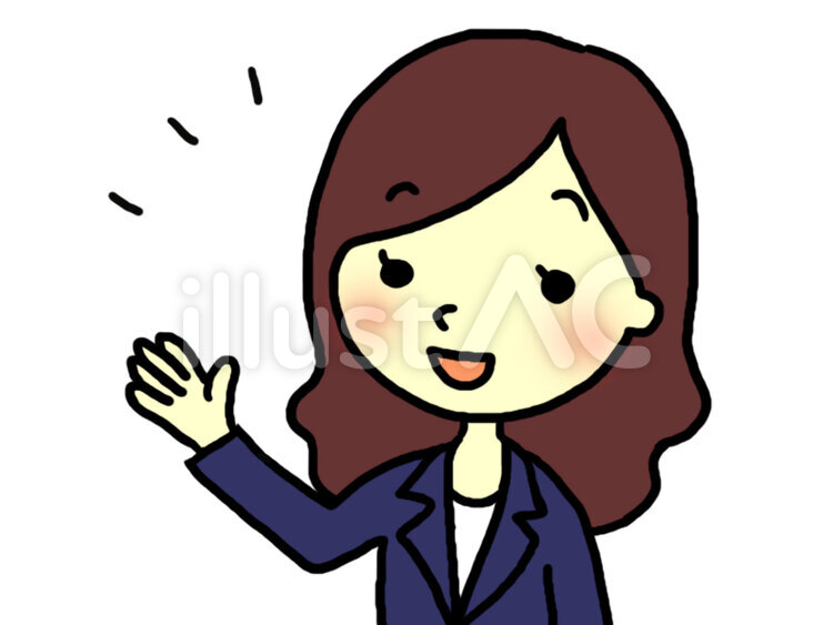 000001こちらです(女性) ビジネス,女性,プレゼンのイラスト素材