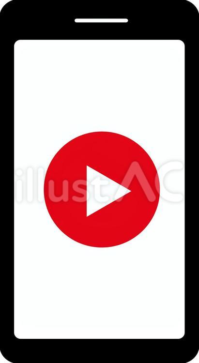 スマートフォン　動画再生ボタン スマートフォン,スマホ,ボタンのイラスト素材