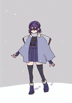 雪の上の少女