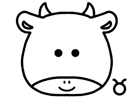 牡牛座（線） 牡牛座,牛,黄道十二宮,星座,12星座,占い,星,西洋占星術,ホロスコープ,サインのイラスト素材