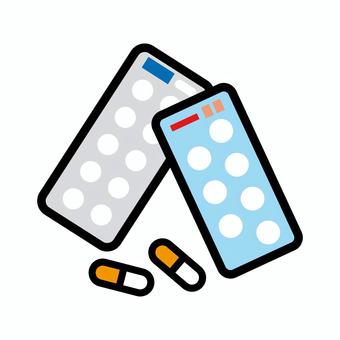 飲み薬 飲み薬 飲み薬,錠剤,シート,カプセル,内服薬,医療,治療,薬のイラスト素材
