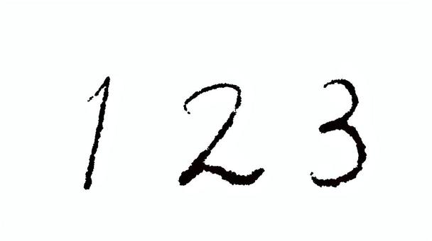 手書きのかすれた123の数字　ナンバー 数字,数,ランキング,算数,文字,あしらい,素材,シンプル,手書き,おしゃれのイラスト素材