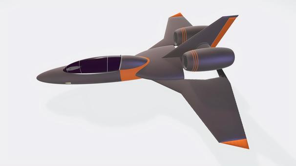 ティルトジェットブースターVTOL機③ ティルトジェットブースターVTOL機③ 戦闘機,偵察機,コックピット,ライト,ジェット,ブースター,パワーノズル,垂直尾翼,デルタ翼,sfのイラスト素材