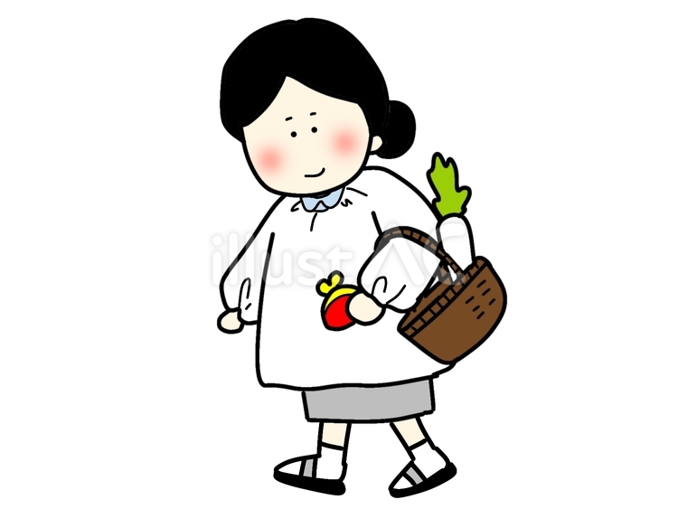 昭和初期の母さん 昭和,母さん,割烹着のイラスト素材