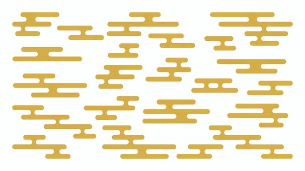 金色のエ霞あしらいセット エ霞,金,霞模様,霞柄,和柄,背景,壁紙,高級感,吉祥文様,和風のイラスト素材